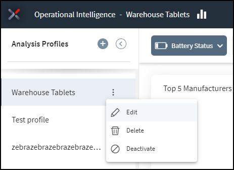 Edit Analysis Profile menu