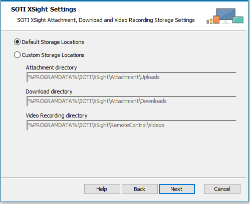 Setup wizard file storage locations