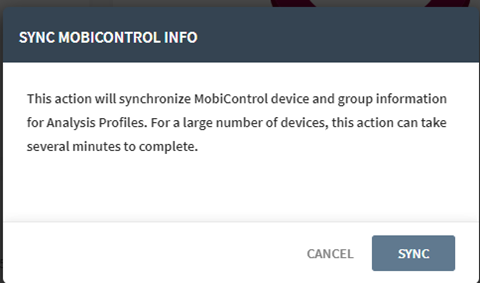 Sync MobiControl Info Button