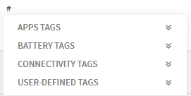 Tags Settings menu