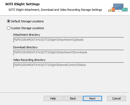 Setup wizard file storage locations