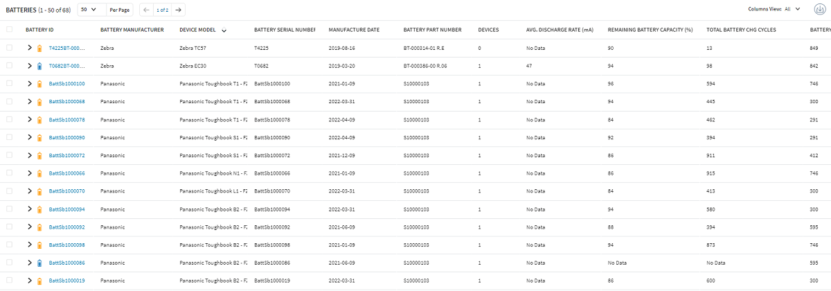 Smart Battery Dashboard Device Details